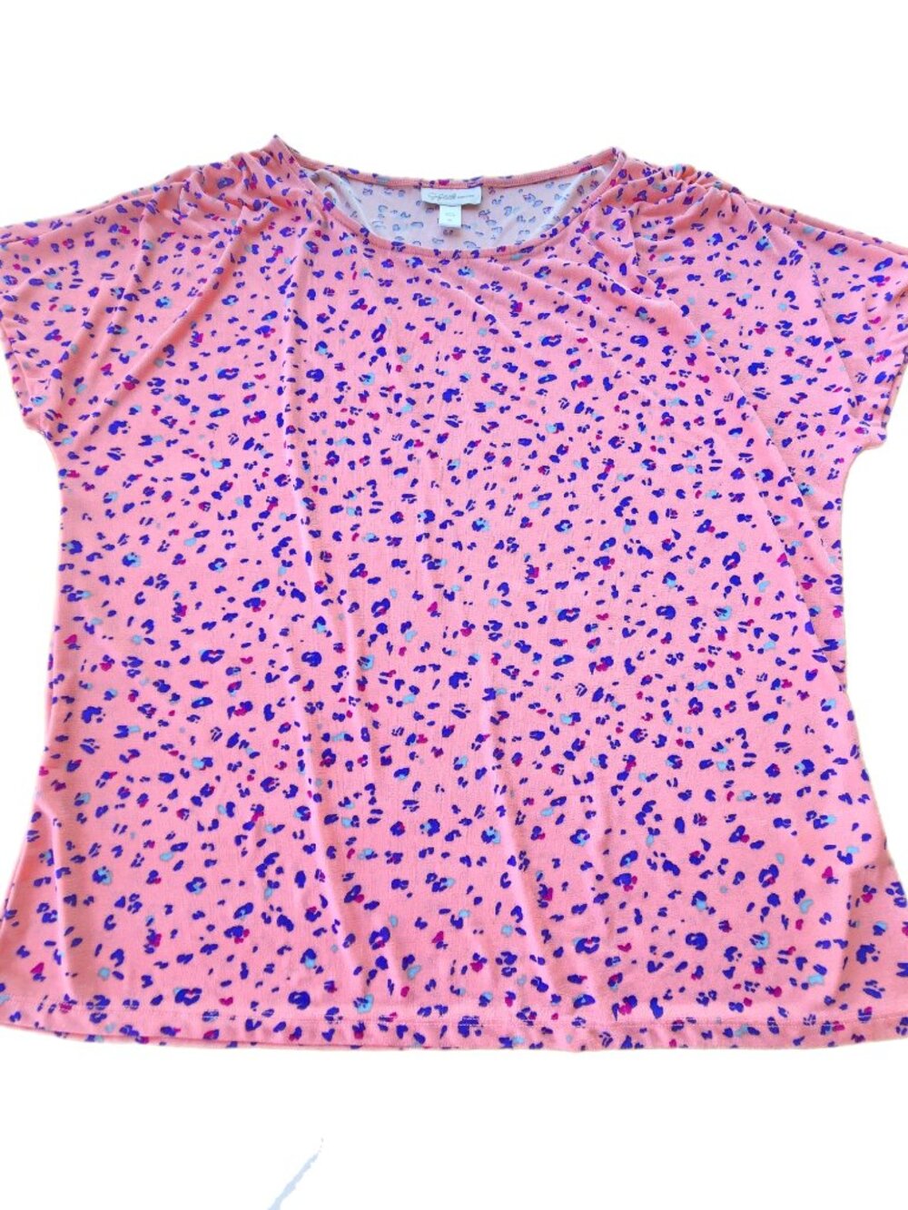 Jaclyn Smith Collection Women's XXL Pink Short-Sleeve Polyester Top